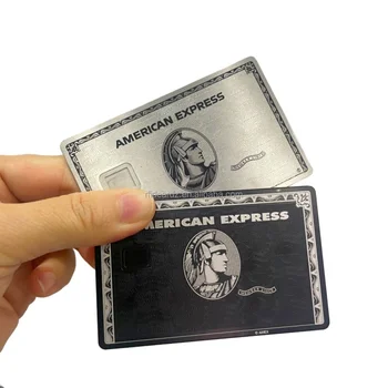 Изготовленная на заказ карта с лазерной гравировкой для членства в Bla Amex Centurion, Металлическая Кредитная Подарочная карта, поддержка печати личного имени, металлический бизнес