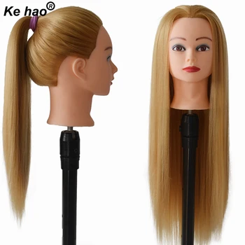 Волосы манекена для головы куклы Профессиональная укладка головы 100% Термостойкие волокнистые волосы длиной 24 дюйма, густые и гладкие, для плетения косичек