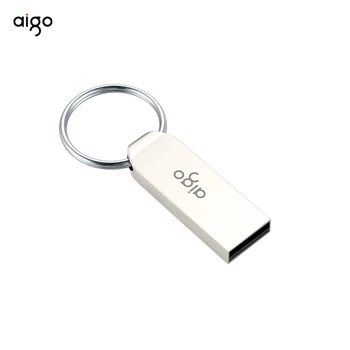 AIGO Металлический Флэш-Накопитель USB 2.0 Pen Drive 16GB 32GB 8GB 64GB Портативный U-Диск Mini Memory Stick с Брелоком для ПК