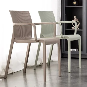 обеденные стулья со спинкой из 2шт, кухонный стул из утолщенного пластика, компьютерный стул со встроенным формованием, Устойчивая несущая мебель для дома