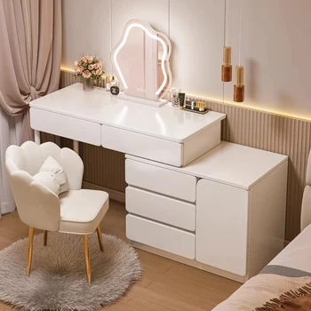 Белый Комод Для Макияжа В Спальне, Роскошные Туалетные Столики Для Хранения Вещей, Минималистичные Шкафы Tocador Mueble Nordic Furniture LJ50DT