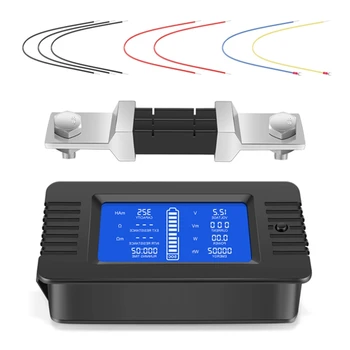 Многофункциональный Измеритель контроля заряда батареи, 0-200 В, 0-300 А (Широко применяется к аккумулятору 12V/24V/ 48V RV/Car) ЖК-дисплей с Цифровым током, Объем