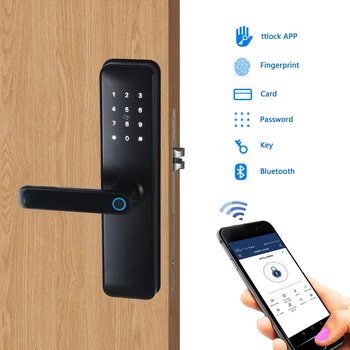 Приложение Tuya Ttlock Электрический цифровой Wifi Биометрический дверной смарт-замок с отпечатком пальца, ввод пароля без ключа, умный дверной замок с отпечатком пальца