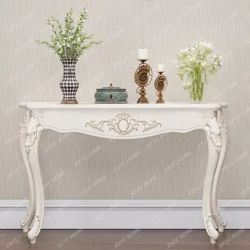Консольный столик в прихожей, Деревянный шкаф для прихожей в европейском стиле, Современный центральный стол в гостиной, Мебель для домашнего декора.