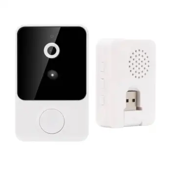Беспроводной WiFi Умный визуальный дверной звонок Инфракрасные дверные звонки ночного видения, облачное хранилище, мобильное обнаружение дверного звонка для домашней безопасности