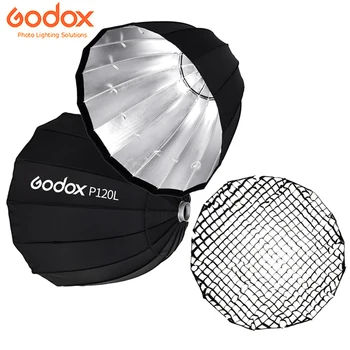 Godox P120L /P120H 120 см Глубокий Параболический Софтбокс Bowens Mount Soft Box С Ячеистой Сеткой для Студийной Вспышки Strobe Monolight