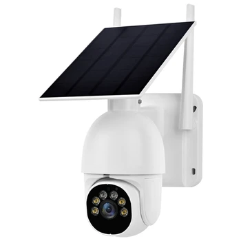 Уличные камеры Wi-Fi Беспроводные камеры домашней безопасности на солнечных батареях Низкое энергопотребление Прожектор с обзором 360 ° Штепсельная вилка ЕС