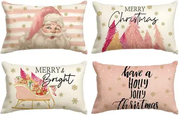 Рождественский подарок на елку, подушка, наволочка, наволочка для зимних праздников, украшение дивана, поясная наволочка