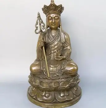 Чистая медь молотая тибетский король Бодхисаттва сидящая статуя бронзовые изделия из металла буддийские фигурки предметы интерьера