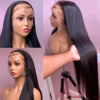 Unice Hair Bone Прямые парики на кружеве, Бразильские парики из человеческих волос Remy, натуральные Черные парики на кружеве 13x4 для женщин