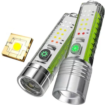 МИНИ-фонарик Брелок USB Перезаряжаемый Рабочий фонарь Лампа-фонарик с магнитом Кемпинг УФ-лампа Многофункциональный портативный фонарик