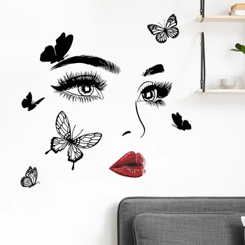 Креативная красивая девушка, ресницы, наклейка на стену, гостиная, украшения для дома, обои, виниловые настенные художественные наклейки