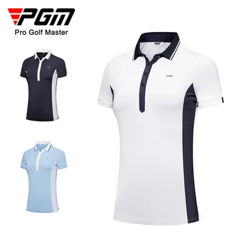 PGM Женская Футболка для Гольфа С коротким рукавом, Поло, Дизайн, Раздельный Низ, Модный Спортивный Топ, Рубашка для Гольфа для Женщин YF555