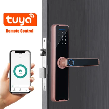 Приложение Tuya Биометрические замки по отпечаткам пальцев, умный дверной замок, дистанционная разблокировка, замок без ключа, Цифровой электронный замок