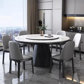 Современные мраморные столовые сервизы Большой Роскошный Круглый кухонный стол Мебельный гарнитур на 6 персон Muebles
