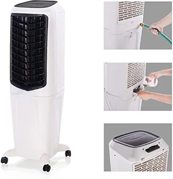 Бесплатная доставка Компактный вентилятор и увлажнитель CFM, портативный испарительный охладитель воздуха для помещений, (белый)