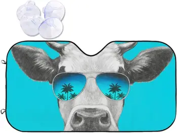 Тропические Очки с принтом Коровы на светло-голубом фоне, Солнцезащитный козырек на лобовом стекле автомобиля, Складной Солнцезащитный Козырек, Солнцезащитный Козырек для автомобиля