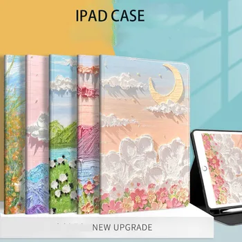 Для iPad Air 5 4 Case 2020 Mini 6 5 4 Pro 11 Чехол 9-го 8-го Поколения Для iPad Air 2 3 4 10,9 Симпатичный Защитный Чехол с Масляной Росписью