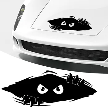 Автомобильные наклейки Hide Cat Monster Fun, отклейте и приклейте водонепроницаемые царапины Peep Monster, виниловую наклейку для декора бампера автомобиля, оконного стекла.