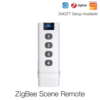 4-разрядный переключатель дистанционного управления, Портативный беспроводной переключатель сцены Zigbee, автоматизация умного дома, работает с Tuya Zigbee Gateway, Tuya