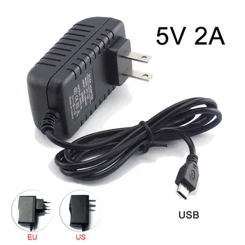 Micro USB 5V 2A AC DC Адаптер питания EU US Plug 100V ~ 240V 2000mA Зарядное устройство для планшетного ПК Raspberry Pi Zero