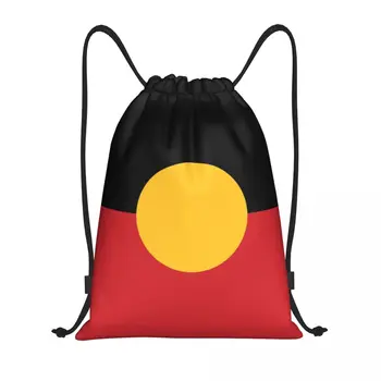 Изготовленный на заказ флаг австралийских аборигенов Рюкзак на шнурке Сумки Мужские женские Легкие спортивные сумки для спортзала для путешествий