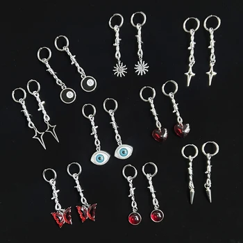 Новые серьги из колючей проволоки - гипоаллергенные украшения в стиле гот гранж панк y2k cute alt dangly earrings