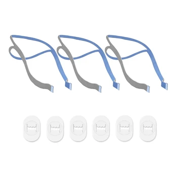 Замена, совместимая с ремнем CPAP для носовой подушки P10, 3 плечевых ремня и 6 регулировочных зажимов A
