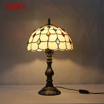 Настольная лампа TINNY Tiffany Glass LED Винтажный Модный Простой настольный светильник Декор для дома Гостиной спальни Прикроватной тумбочки