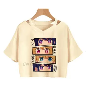 OSHI NO KO/ Женские футболки с японским аниме, модные винтажные хлопковые топы, ONK Shi OO, женская удобная повседневная одежда оверсайз.
