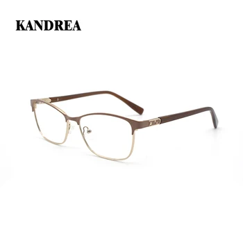 KANDREA Винтажные очки Cateye в металлической оправе, женские модные очки, Классическая оптическая близорукость, Прозрачные очки FL17020