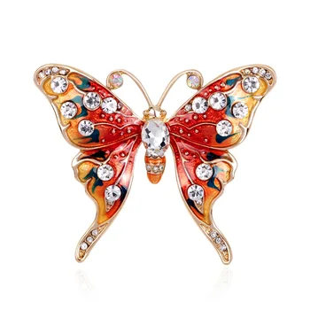 Эмалированные броши-бабочки для женщин, красивые насекомые из горного хрусталя, Вечерние Офисные броши, Булавки, Подарки