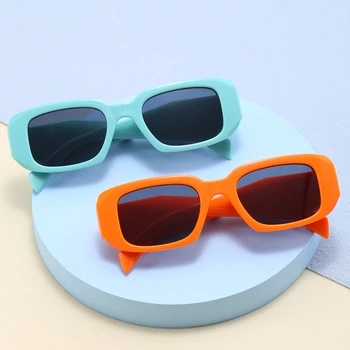 Милые винтажные матовые прямоугольные солнцезащитные очки UV400 для девочек и мальчиков, милые солнцезащитные очки для защиты от солнца, Классические детские солнцезащитные очки