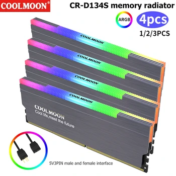 COOLMOON ARGB RAM Heatsink Радиатор 5V 3PIN Кулер Адресуемый Охлаждающий Жилет Радиаторный Кулер для DDR3 DDR4 Настольный ПК Ram Memory