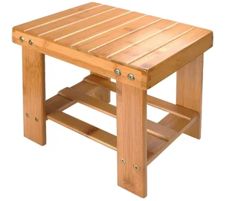 Бамбуковая скамейка для душа, 10-дюймовая деревянная скамейка для ног для ванной комнаты, спальни, кухни, прихожей, прихожей, скамейки для обуви