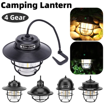 Портативный походный фонарь с USB-перезаряжаемым крючком, походный фонарь, наружные водонепроницаемые фонари для палатки, аварийная настольная лампа для рыбалки, барбекю