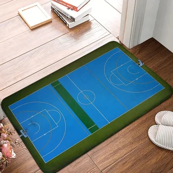баскетбольная площадка, Противоскользящий коврик для гостиной, синий ковер для баскетбольной площадки, приветственный коврик для внутреннего декора
