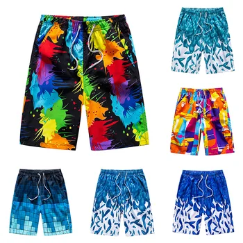 2023 Быстросохнущие Летние мужские Гавайские пляжные шорты, Одежда для плавания, Повседневные мужские плавки с завязками, мужские спортивные шорты для бега