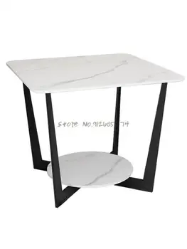 Диван-качалка, приставной столик, легкий роскошный современный угловой столик, мраморная прикроватная тумбочка, приставной столик, минималистичная гостиная, квадратная маленькая
