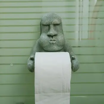 Держатель для салфеток Easter Island Moai Design Настенный держатель для туалетной бумаги в рулонах, прочные принадлежности для хранения в ванной комнате