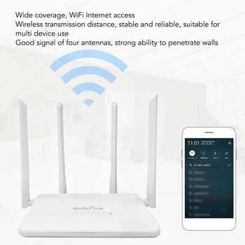 4G LTE модем маршрутизатор Мобильная точка доступа WiFi Простое управление Зарядка Type C 300 Мбит с 4 5dBi антенны со слотом для SIMкарты для семьи