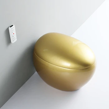 Мгновенный нагрев Бытового туалета в форме Золотого яйца С дистанционным управлением, Автоматический Встроенный Цветной Умный Туалет