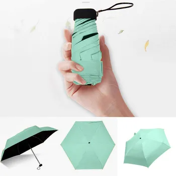 Защита от дождя, ультрафиолета и зонтиков, Маленький легкий солнцезащитный карман размера Paraguas для девочек, 5 складных зонтиков, зонт