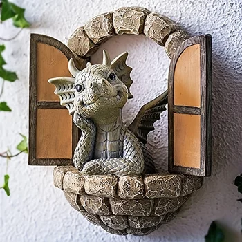 1шт, Настенный декор с маленьким драконом, Декор стен из смолы, Декор стен ручной работы, Украшение дома