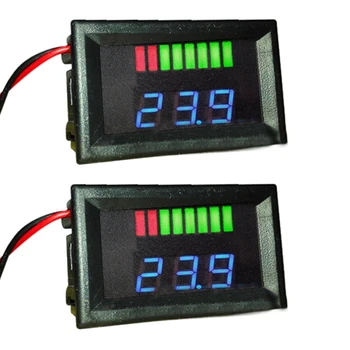 Индикатор емкости КИСЛОТНО-свинцовой батареи 2X 12V, светодиодный тестер уровня заряда, синий Вольтметр