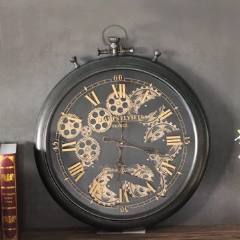 Промышленные настенные часы в скандинавском стиле, цифровой механизм большого размера, винтажный Ретро часовой механизм Reloj De La Pared Modern Home Decor