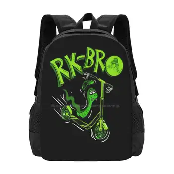 Rk-Bro Scooter Модный дизайн для путешествий, ноутбук, Школьный рюкзак, сумка, Rk Bro Scooter, Аутентичный Забавный зеленый цвет